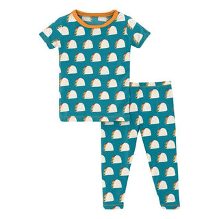 Boy's Print Bamboo Short Sleeve Pajama Set - Seagrass Tacos Baby & Toddler Sleepwear