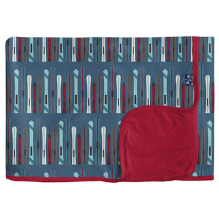 Boy's Print Bamboo Toddler Blanket, Twilight Skis - One Size Swaddling & Receiving Blankets