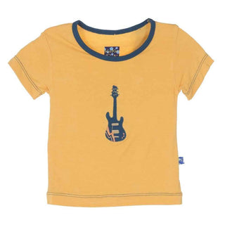 Boy's Bamboo Short Sleeve Applique Tee, Fuzzy Bee Guitars Baby & Toddler Tops