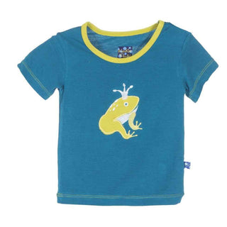 Boys Short Sleeve Applique Tee, Oasis Frog Prince KicKee Pants