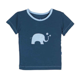 Boy's Bamboo Short Sleeve Applique Tee, Peacock Elephant Baby & Toddler Tops