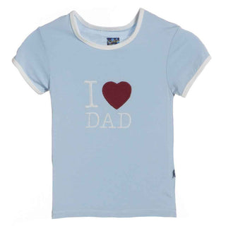 KicKee Pants Boys Short Sleeve Applique Tee, Pond I Love Dad