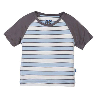 KicKee Pants Boys Short Sleeve Raglan Applique Tee, Boy Musical Stripe