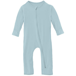 Boy's Solid Bamboo Coverall with 2-Way Zipper - Spring Sky Baby & Toddler Sleepwear