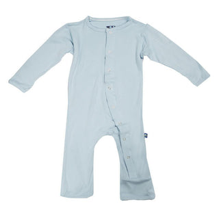 Boy's Solid Bamboo Coverall with Snaps - Pond Baby & Toddler Sleepwear