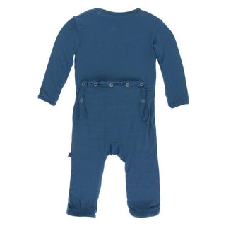 Boy's Solid Bamboo Coverall with Snaps - Twilight KicKee Pants