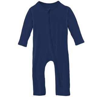 Boy's Solid Bamboo Coverall with Zipper - Flag Blue (TBD22) Baby & Toddler Sleepwear