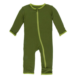 Boy's Solid Bamboo Coverall with Zipper - Pesto with Meadow Baby & Toddler Sleepwear