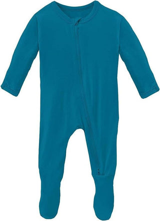 Boy's Solid Bamboo Footie with 2-Way Zipper - Cerulean Blue Baby & Toddler Sleepwear