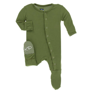 Boy's Solid Bamboo Footie with Snaps - Moss Baby & Toddler Sleepwear