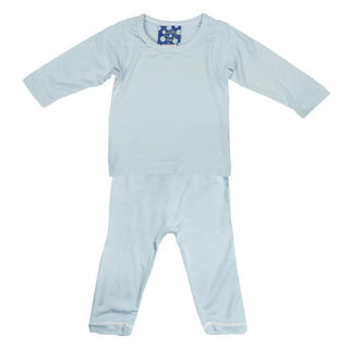 Boy's Solid Bamboo Long Sleeve Pajama Set - Pond Baby & Toddler Sleepwear