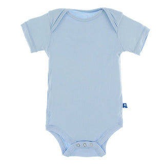 Boy's Solid Bamboo Short Sleeve One Piece Bodysuit - Pond KicKee Pants