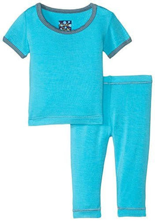 Boy's Solid Bamboo Short Sleeve Pajama Set - Confetti with Dusty Sky Baby & Toddler Sleepwear