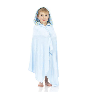 Boy's Solid Bamboo Terry Hooded Towel with Lined Hood, Pond - One Size Baby Bathing