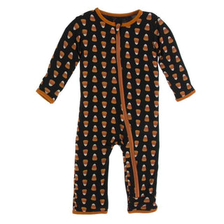 Celebration Print Bamboo Coverall with Zipper - Midnight Candy Corn Baby & Toddler Sleepwear