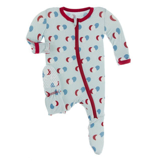 Celebration Print Bamboo Footie with Zipper - Spring Sky Balloons Baby & Toddler Sleepwear