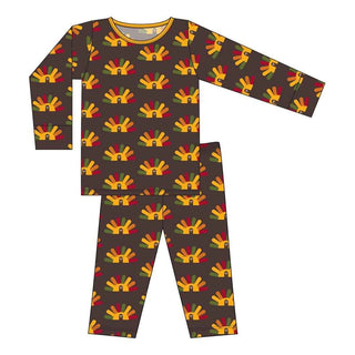 Celebration Print Bamboo Long Sleeve Pajama Set - Bark Turkey Baby & Toddler Sleepwear