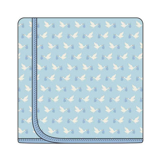 Celebration Print Bamboo Swaddling Blanket - Spring Sky Stork, One Size Swaddling Blankets