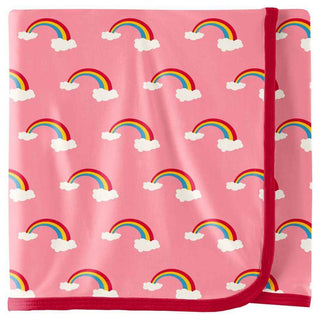 Celebration Print Bamboo Swaddling Blanket - Strawberry Rainbows, One Size Swaddling Blankets