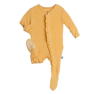 KicKee Pants Classic Ruffle Footie, Fuzzy Bee