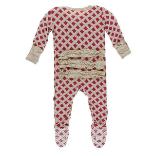 Bamboo Classic Ruffle Footie with Zipper - Summer Berry Pie Baby & Toddler Sleepwear