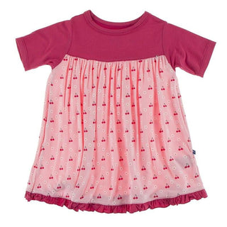 Bamboo Classic Short Sleeve Swing Dress - Lotus Cherries and Blossoms Baby & Toddler Dresses