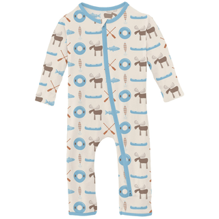 Kickee Pants 2-Way Zipper Coverall - Natural Lake Life | Baby Riddle