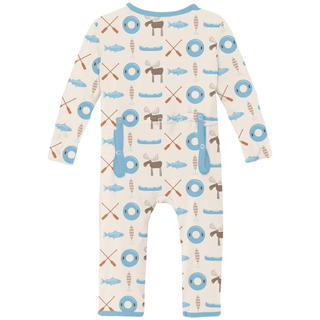 Kickee Pants 2-Way Zipper Coverall - Natural Lake Life | Baby Riddle