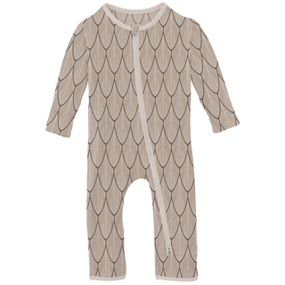 Kickee Pants 2-Way Zipper Coverall - Owl Feathers | Baby Riddle