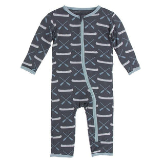 Bamboo Coverall with Zipper - Stone Paddles and Canoe Baby & Toddler Sleepwear