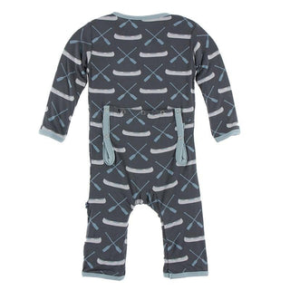 Bamboo Coverall with Zipper - Stone Paddles and Canoe Baby & Toddler Sleepwear