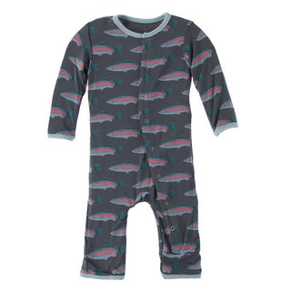 KicKee Pants Coverall with Zipper - Stone Rainbow Trout