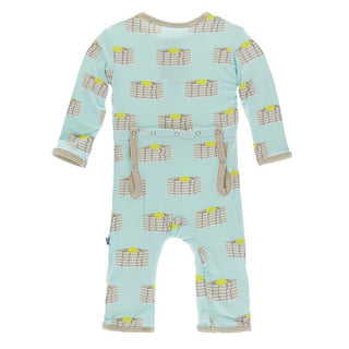 KicKee Pants Coverall with Zipper - Summer Sky Pancakes