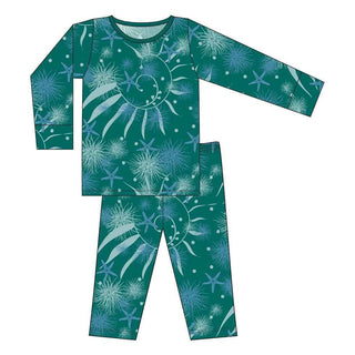 KicKee Pants Custom Print Long Sleeve Pajama Set - Ivy Sea Garden | Stylish Sleepies offer designs that make bedtime beautiful.