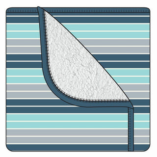 Custom Print Bamboo Sherpa-Lined Toddler Blanket - Sport Stripe with Deep Sea, One Size Swaddling & Receiving Blankets