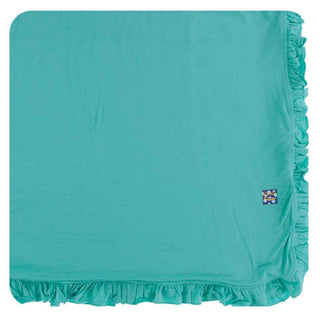 Custom Solid Bamboo Ruffle Toddler Blanket - Neptune, One Size Swaddling & Receiving Blankets