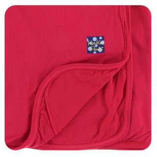 Custom Solid Bamboo Toddler Blanket - Flag Red, One Size Swaddling & Receiving Blankets