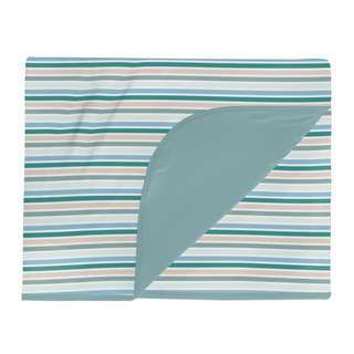 Kickee Pants Double Layer Throw Blanket - Lakeside Stripe | Baby Riddle