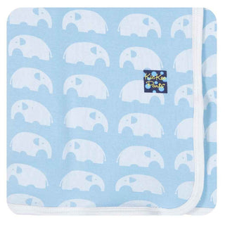 Essentials Boys Bamboo Swaddling Blanket, Pond Elephant, One Size KicKee Pants