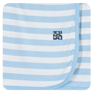 Essentials Boys Bamboo Swaddling Blanket, Pond Stripe, One Size Swaddling Blankets