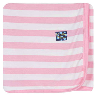 Essentials Girls Bamboo Swaddling Blanket, Lotus Stripe, One Size KicKee Pants