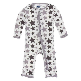 Essentials Print Bamboo Footie with Zipper - Feather/Rain Stars Baby & Toddler Sleepwear