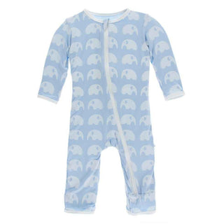 Essentials Print Bamboo Footie with Zipper - Pond Elephant Baby & Toddler Sleepwear