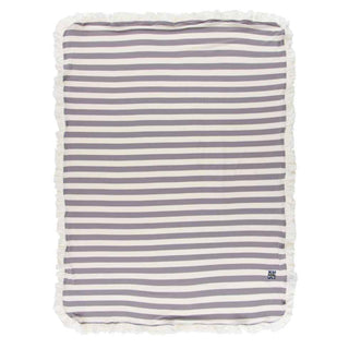 Essentials Print Bamboo Ruffle Stroller Blanket - Feather Contrast Stripe, One Size Swaddling & Receiving Blankets