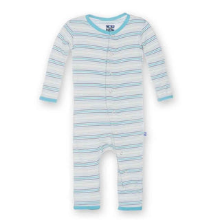 Bamboo Fitted Coverall - Boy Desert Stripe KicKee Pants