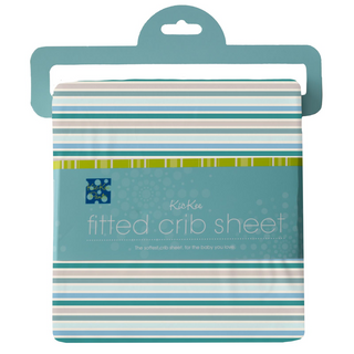 Kickee Pants Fitted Crib Sheet - Lakeside Stripe | Baby Riddle