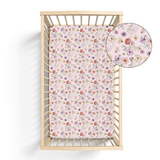 Kickee Pants Fitted Crib Sheet - Shrinking Violet Pressed Flowers | Baby Riddle