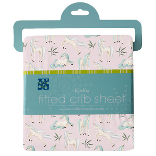 Kickee Pants Fitted Crib Sheet - Shrinking Violet Sleeping Unicorns | Baby Riddle