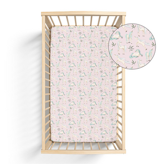 Kickee Pants Fitted Crib Sheet - Shrinking Violet Sleeping Unicorns | Baby Riddle