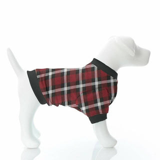 Bamboo Fleece Dog Tee - Crimson 2020 Holiday Plaid Dog Apparel